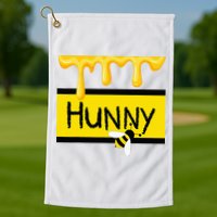 Hunny Jar Simulating With Dripping Honey And A Bee Golf Towel