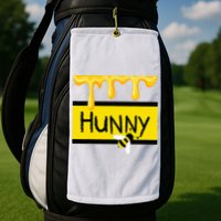Hunny Jar Simulating With Dripping Honey And A Bee Golf Towel