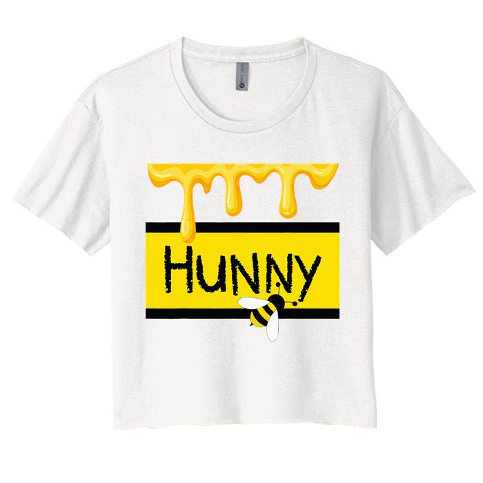 Hunny Jar Simulating With Dripping Honey And A Bee Crop Top