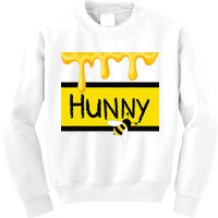 Hunny Jar Simulating With Dripping Honey And A Bee Kids Sweatshirt