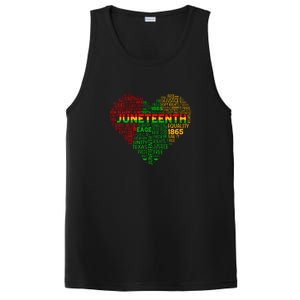 Heart Juneteenth Since 1865 Afro America Typography Gift PosiCharge Competitor Tank