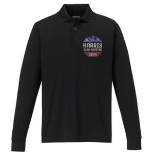 Harris Josh Shapiro 2024 President Vp Usa Election Patriotic Performance Long Sleeve Polo