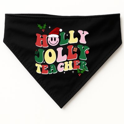 Holly Jolly Teacher Cute Christmas Gift USA-Made Doggie Bandana