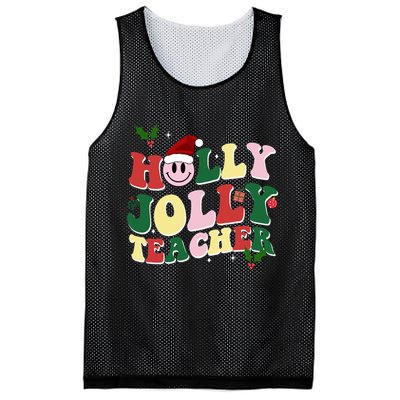 Holly Jolly Teacher Cute Christmas Gift Mesh Reversible Basketball Jersey Tank
