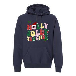 Holly Jolly Teacher Cute Christmas Gift Premium Hoodie