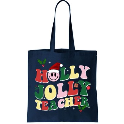 Holly Jolly Teacher Cute Christmas Gift Tote Bag