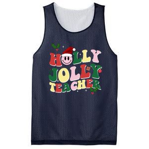 Holly Jolly Teacher Cute Christmas Gift Mesh Reversible Basketball Jersey Tank