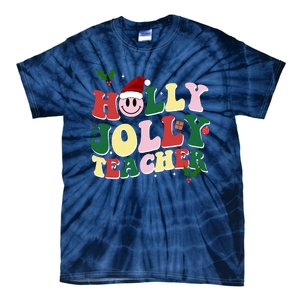 Holly Jolly Teacher Cute Christmas Gift Tie-Dye T-Shirt