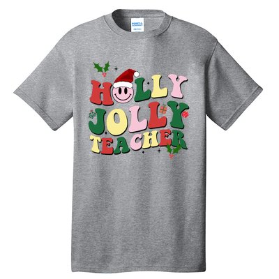 Holly Jolly Teacher Cute Christmas Gift Tall T-Shirt