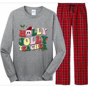 Holly Jolly Teacher Cute Christmas Gift Long Sleeve Pajama Set