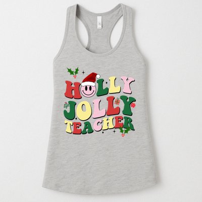 Holly Jolly Teacher Cute Christmas Gift Womens Tank Top