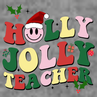 Holly Jolly Teacher Cute Christmas Gift Womens Tank Top