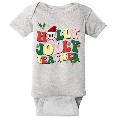 Holly Jolly Teacher Cute Christmas Gift Baby Bodysuit