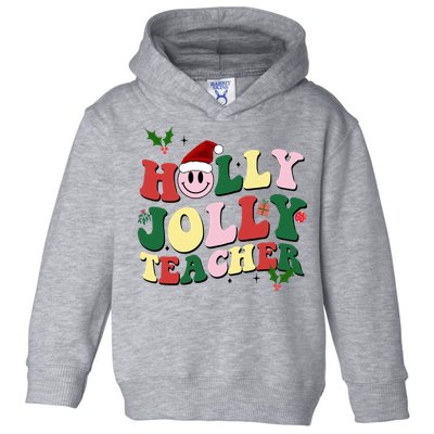 Holly Jolly Teacher Cute Christmas Gift Toddler Hoodie