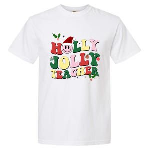 Holly Jolly Teacher Cute Christmas Gift Garment-Dyed Heavyweight T-Shirt