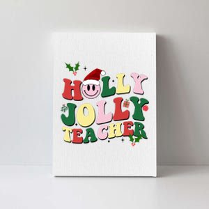 Holly Jolly Teacher Cute Christmas Gift Canvas