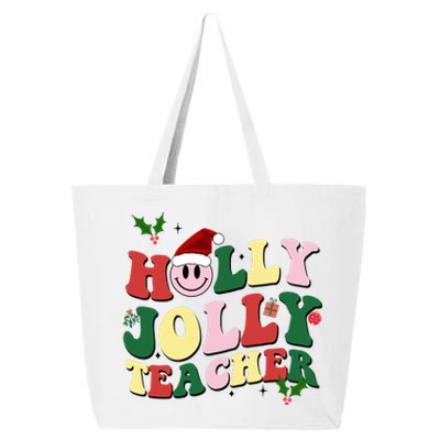 Holly Jolly Teacher Cute Christmas Gift 25L Jumbo Tote