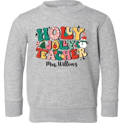 Holly Jolly Teacher Christmas Toddler Sweatshirt