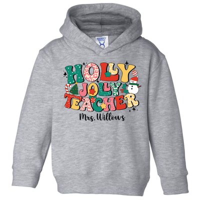 Holly Jolly Teacher Christmas Toddler Hoodie