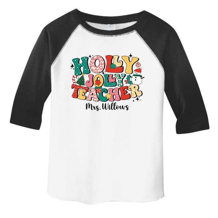 Holly Jolly Teacher Christmas Toddler Fine Jersey T-Shirt