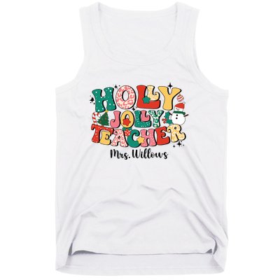 Holly Jolly Teacher Christmas Tank Top