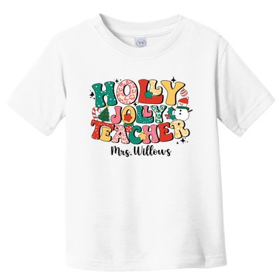 Holly Jolly Teacher Christmas Toddler T-Shirt