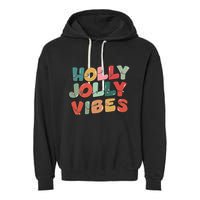 Holly Jolly Vibes Christmas Lights Garment-Dyed Fleece Hoodie