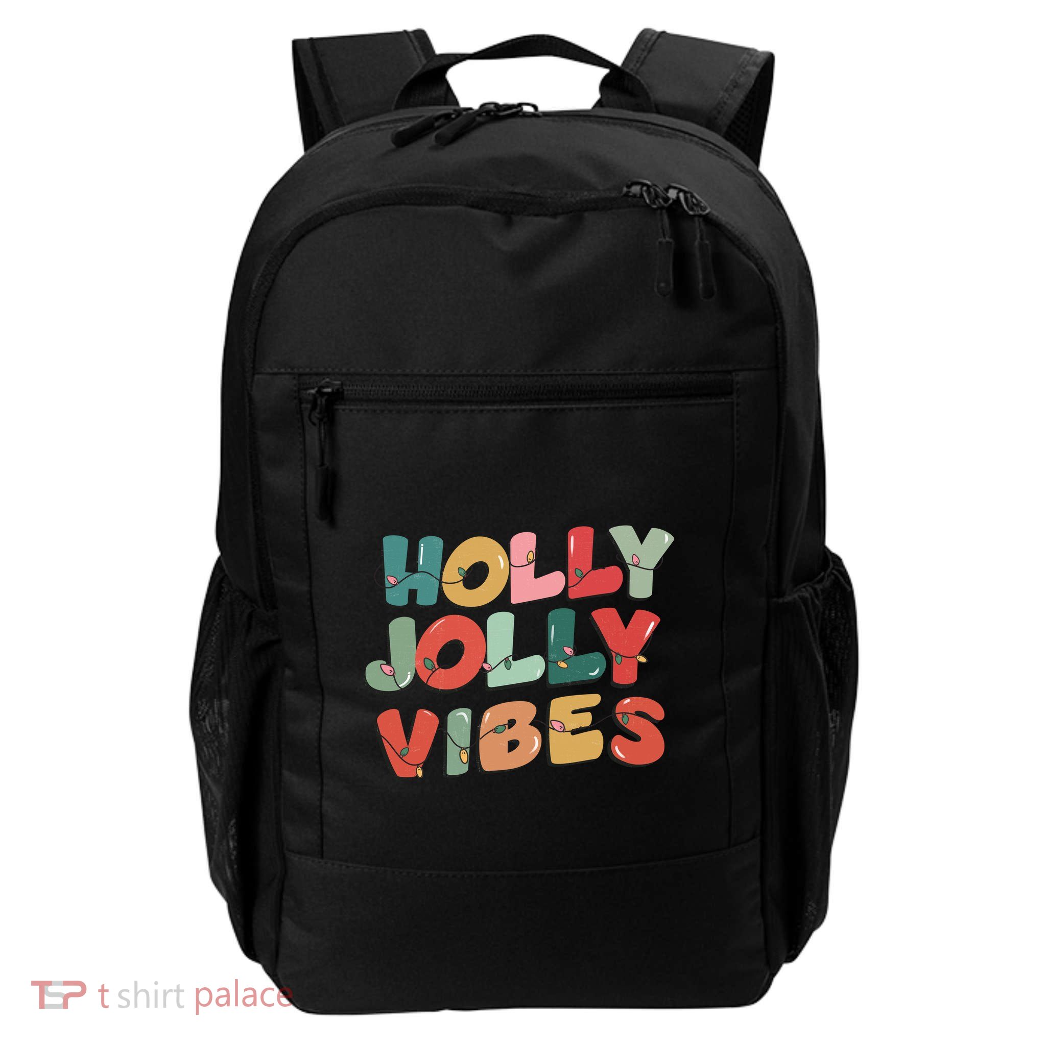Holly Jolly Vibes Christmas Lights Daily Commute Backpack