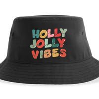 Holly Jolly Vibes Christmas Lights Sustainable Bucket Hat