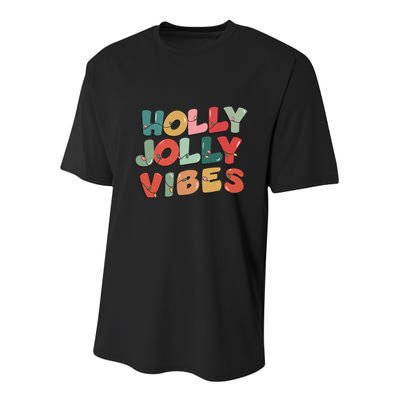 Holly Jolly Vibes Christmas Lights Youth Performance Sprint T-Shirt