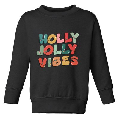 Holly Jolly Vibes Christmas Lights Toddler Sweatshirt