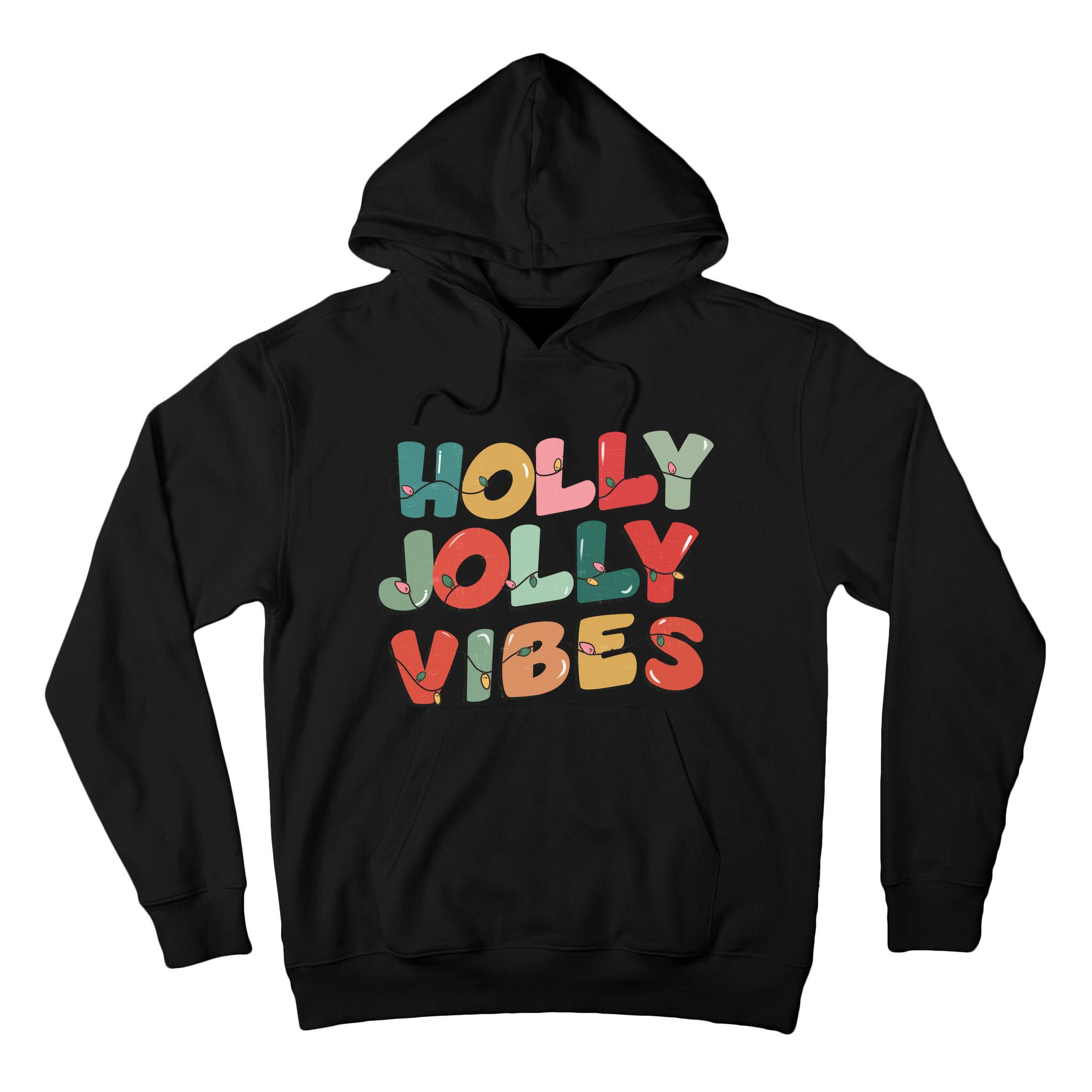 Holly Jolly Vibes Christmas Lights Tall Hoodie