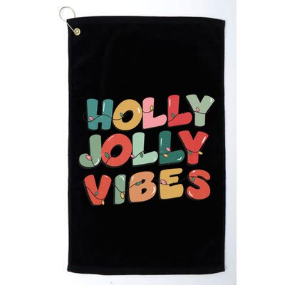 Holly Jolly Vibes Christmas Lights Golf Towel
