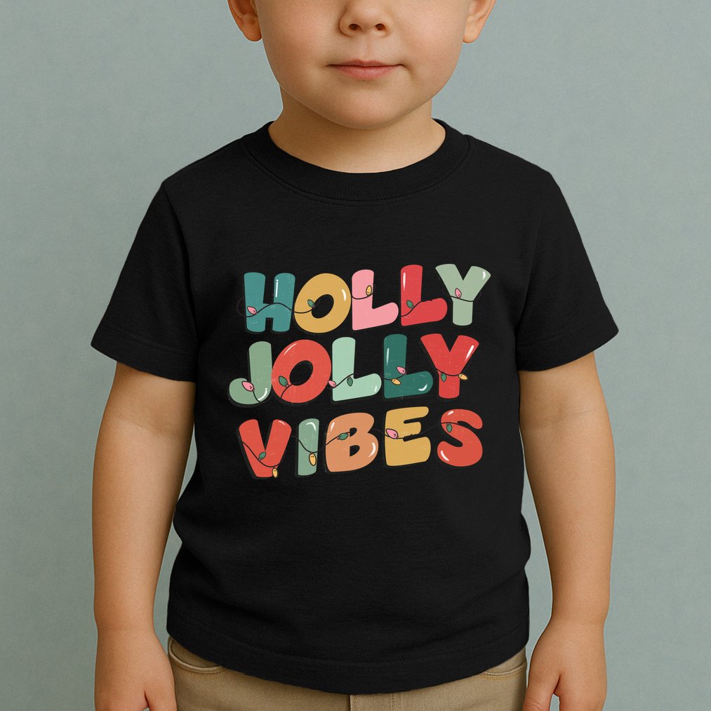 Holly Jolly Vibes Christmas Lights Toddler T-Shirt
