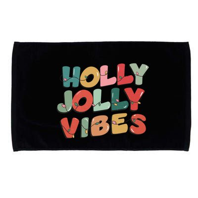 Holly Jolly Vibes Christmas Lights Microfiber Hand Towel