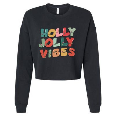 Holly Jolly Vibes Christmas Lights Cropped Pullover Crew