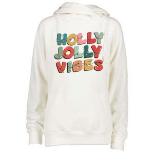 Holly Jolly Vibes Christmas Lights Womens Funnel Neck Pullover Hood