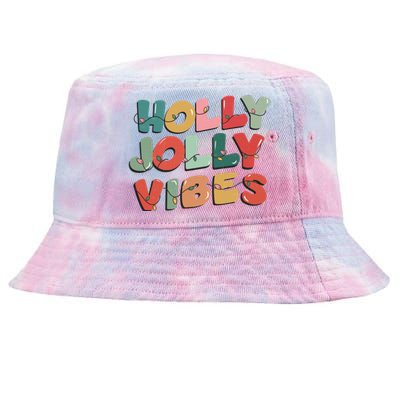 Holly Jolly Vibes Christmas Lights Tie-Dyed Bucket Hat