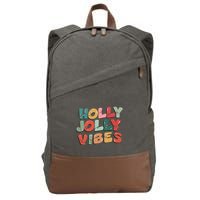 Holly Jolly Vibes Christmas Lights Cotton Canvas Backpack