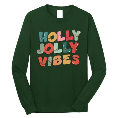 Holly Jolly Vibes Christmas Lights Long Sleeve Shirt