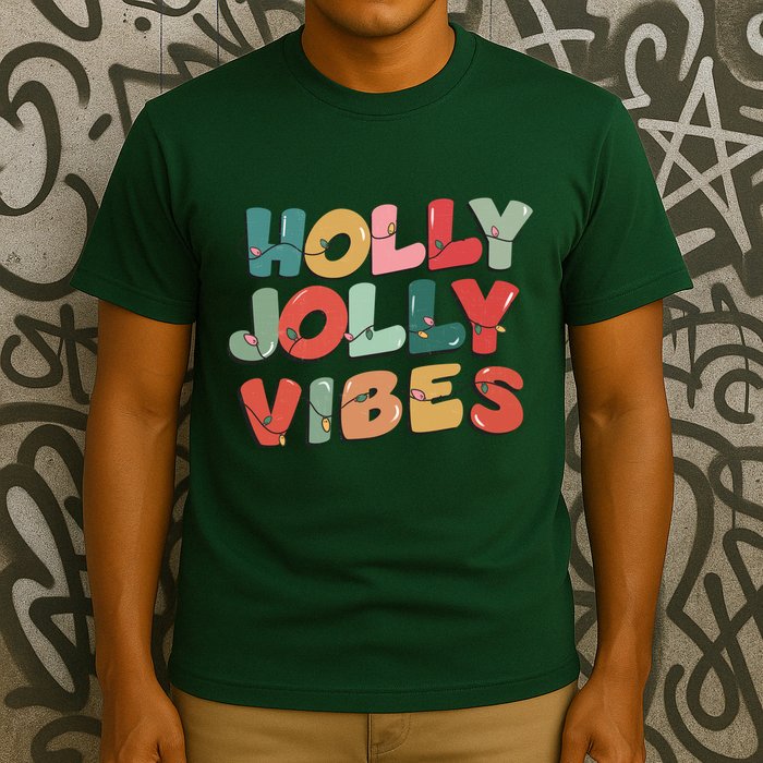 Holly Jolly Vibes Christmas Lights T-Shirt