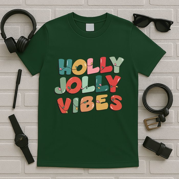 Holly Jolly Vibes Christmas Lights T-Shirt
