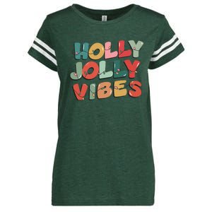 Holly Jolly Vibes Christmas Lights Enza Ladies Jersey Football T-Shirt