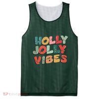 Holly Jolly Vibes Christmas Lights Mesh Reversible Basketball Jersey Tank