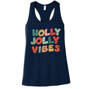 Holly Jolly Vibes Christmas Lights Women's Racerback Tank