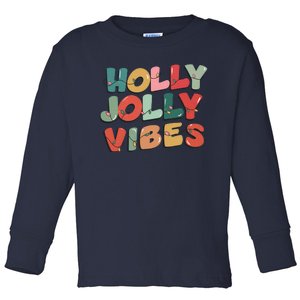 Holly Jolly Vibes Christmas Lights Toddler Long Sleeve Shirt