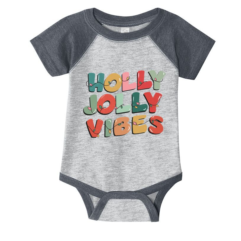 Holly Jolly Vibes Christmas Lights Infant Baby Jersey Bodysuit