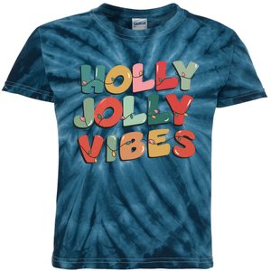 Holly Jolly Vibes Christmas Lights Kids Tie-Dye T-Shirt