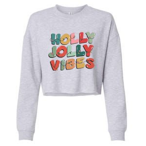 Holly Jolly Vibes Christmas Lights Cropped Pullover Crew