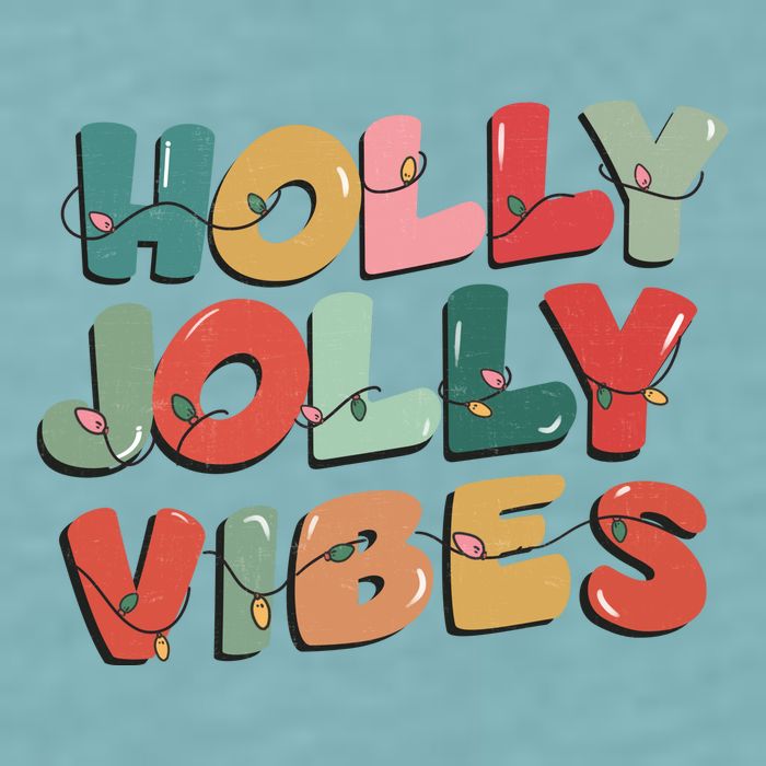 Holly Jolly Vibes Christmas Lights Sueded Cloud Jersey T-Shirt